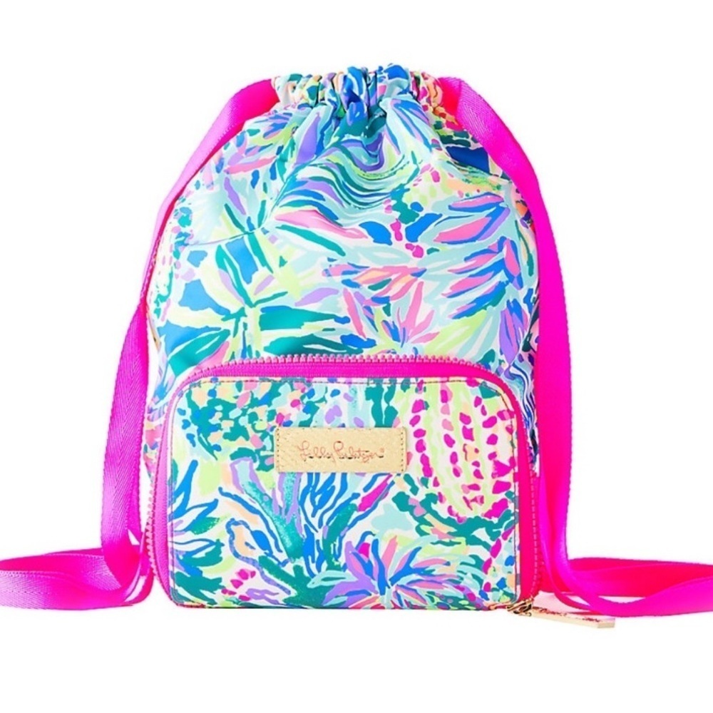 Lilly Pulitzer packable beach pack in Beckon blue Juniper accessories NWT